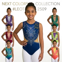 Justaucorps de gymnastique rythmique professionnel pour enfants, personnalisable avec strass, manches longues, pour filles, entraînement, danse, taille élastique