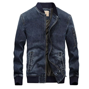 Vestes en jean d'hiver pour hommes, personnalisées, de haute qualité, élégantes et tendance, fabriquées en 100 % polyester et coton, vente en gros - Product Image 1