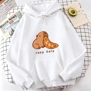 Sudadera con Capucha con Estampado de Gato Capibara Kawaii de los 90, Sudadera Divertida con Diseño de Gato, Sudadera Informal para Hombre y Mujer - Product Image 5