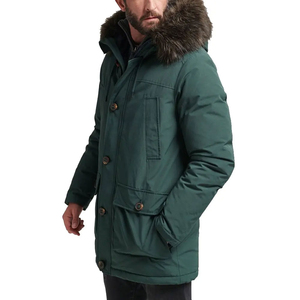 Parka d'hiver personnalisée pour homme, de qualité supérieure, nouveau style tendance avec col montant, grande taille, en toile - Product Image 1