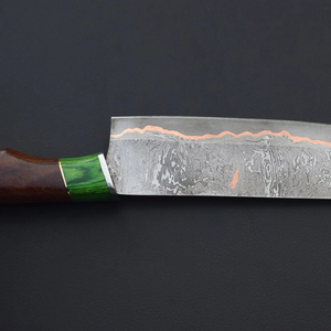 Couteau de chef en acier damas cuivré LEGACY BLADES de qualité supérieure, forgé à la main, manche en bois, ambidextre, couteau de cuisine traditionnel - Product Image 6