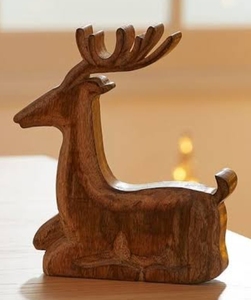 Decoración de Ciervo de Madera, Adorno Navideño de Estilo Tradicional Hecho a Mano - Product Image 6