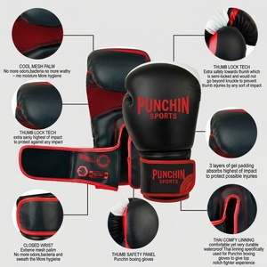 Guantes de Boxeo de Cuero PU, Marca Privada Personalizada, Alta Calidad, para Entrenamiento de Kick Boxing y MMA al Aire Libre, Antideslizantes, con Impresión de Logotipo Personalizado - Product Image 6
