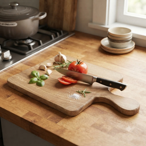 Planche à servir en bois d'acacia naturel avec poignée, grande planche à découper en bois pour charcuterie et fromages, pour cuisine, restaurant, hôtel - Product Image 4