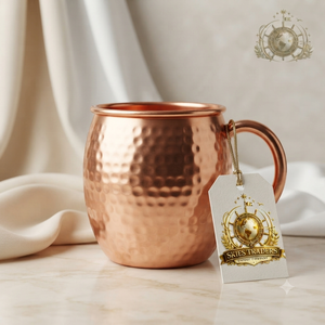Mug Moscow Mule en cuivre massif pur, motif vintage en relief, forme baril, pour cocktails et bières, vente en gros - Product Image 6