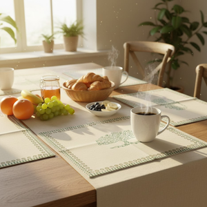 Juego de 6 Piezas de Ropa de Cama STUDIO-N Bodhi Tree, 100% Algodón, 80g, Estampado Blanco en Bloque - Product Image 4