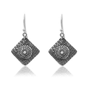 Pendientes Colgantes Minimalistas de Lujo Ligeros de Plata de Ley 925 Oxidada Plateada Silver Mountain para Mujer, Marcados para Boda - Product Image 1