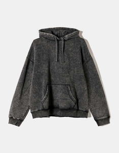Sweat à capuche personnalisé pour femme, coupe oversize, coupe-vent, avec logo frontal, effet vieilli et délavé, style streetwear, marque privée - Product Image 1