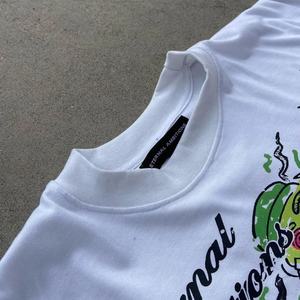 T-shirts personnalisés pour hommes à manches courtes en coton tricoté respirant, style vintage délavé à l'acide, coupe courte et carrée, en molleton bouclette avec strass, grandes tailles - Product Image 3