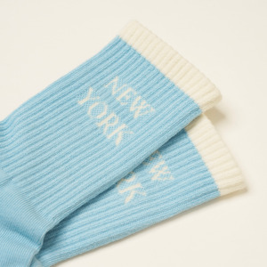 Custom Logo Non-<b>Slip</b> Socks Light Blue Ankle Length Cotton Anti-<b>Slip</b> Bottom Adult Casual WearXcust - Product Image 2