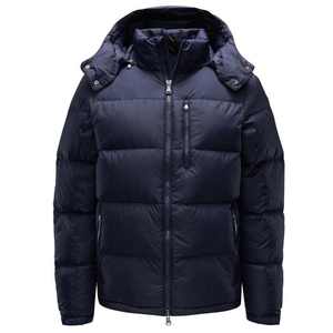 Blouson matelassé décontracté pour homme, personnalisé, de haute qualité, avec capuche, imprimé à pois bleus et lettres, coupe-vent, respirant, style streetwear - Product Image 1