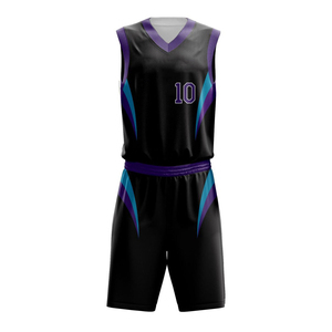 Uniformes de basket-ball sublimés personnalisés unisexes sans manches col en V anti-transpiration imprimé géométrique 100% polyester respectueux de l'environnement - Product Image 2