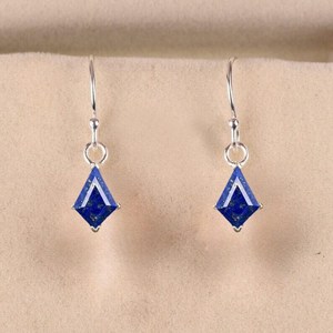 Pendientes de Plata de Ley 925 con Lapislázuli en Forma de Cometa, Estilo Vintage, Corte Cometa, para Novia, Piedra de Nacimiento de Septiembre - Product Image 1
