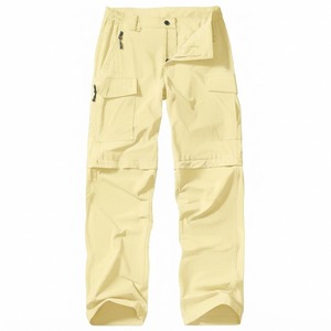 Pantalones Cargo Largos de Secado Rápido para Hombre, Cintura Elástica, Cierre de Cremallera, Múltiples Bolsillos, Corte Regular, para Senderismo al Aire Libre, Todas las Temporadas, Color Sólido - Product Image 3