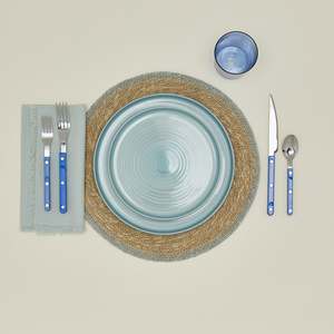 Wholesale Eco Friendly Braided Handwoven Natural Wicker Seagrass <b>Round</b> <b>Placemat</b> Gray Border Dining Table Mat Bulk Hotel Decor - Product Image 2