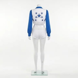 Ensemble uniforme de pom-pom girl de haute qualité, 3 pièces, sexy, avec boléro, short et chaussettes, prix de gros OEM - Product Image 4