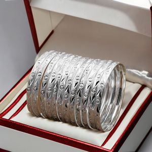 Bracelets en argent plaqué en gros, bracelets tendance, bracelets traditionnels en argent plaqué, bracelets en laiton argenté, bracelets en argent personnalisés - Product Image 4