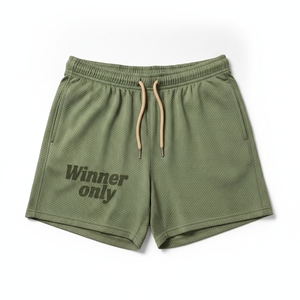 <b>Men's</b> High Street Eco-Friendly Mesh <b>Shorts</b> <b>with</b> <b>Elastic</b> <b>Waist</b> 100% Cotton Breathable Fabric Classic Olive Green - Product Image 1