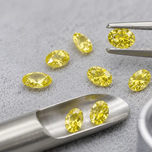 Large Fancy Vivid Yellow Oval Lab Grown Round Brilliant Cut Diamond 3ct+ VS+ 10.0x8.0mm CVD Loose Diamond Wholesale RCK Global - Product Image 2