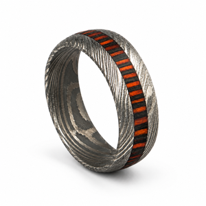 Anillo de Acero de Damasco Hecho a Mano Personalizado Jexmoo con Caja de Anillo e Impresión Digital - Regalo Perfecto para el Día del Padre para Papá, Esposo, Novio - Product Image 6