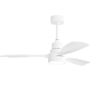 Ventilatore da soffitto a LED da 48 pollici per interni con luce, 3 pale in legno massello, telecomando e motore DC reversibile per soggiorno - Product Image 1