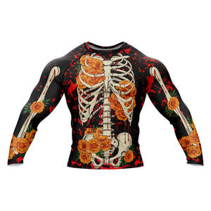 Custom Best Quality Plain Breathable MMA Rash Guard <b>Long</b> <b>Sleeve</b> Unisex Regular Fit Compression Eco-Friendly Quick Dry - Product Image 1