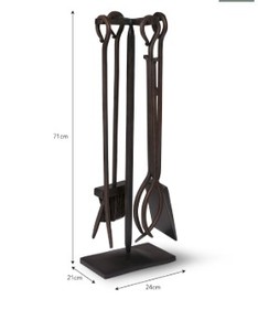 Handmade Cast Iron Fireplace <b>Tool</b> <b>Set</b> With Stand Tongs Shovel Brush For Wood Burning Fireplace From India - Product Image 6