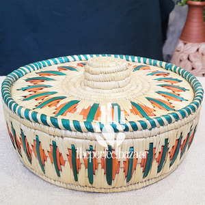 Cestas Multiusos de Hierba Natural Moonj, Cesta de Almacenamiento con Tapa, Diseño Redondo, Cesta de Almacenamiento Ecológica - Product Image 2