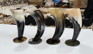 แตรทำมือรูปควายขนาดใหญ่ทำมือตกแต่งด้วยฮอร์นไวกิ้งถ้วยดื่มแบบธรรมชาติขัดเงาจำนวนมาก - Product Image 2