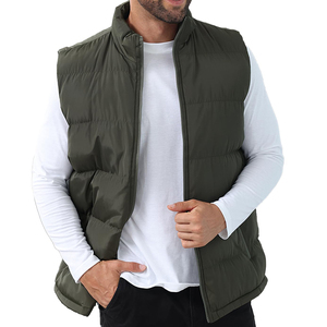 Men's Burgundy Stand Collar <b>Quilted</b> Fleece Vest Breathable Quick Dry Zipper Closure Windproof Casual <b>Winter</b> Outerwear - Product Image 2