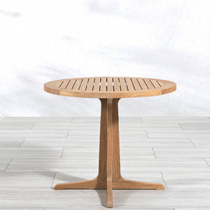 Meilleure Vente : Table de Salle à Manger Ronde d'Extérieur en Teck Massif, Écologique et Durable, Design Moderne, pour Projets Hôteliers et Commerciaux - Product Image 1