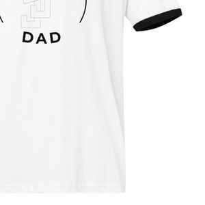 T-shirt unisexe Dad à col rond, blanc et noir, avec bordure contrastante, décontracté, pour tous les jours, doux, confortable, style rétro - Product Image 6