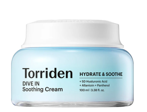 Crème apaisante à l'acide hyaluronique à faible poids moléculaire Torriden Korean Skincare Dive In 100ml, hydratant calmant - Product Image 1