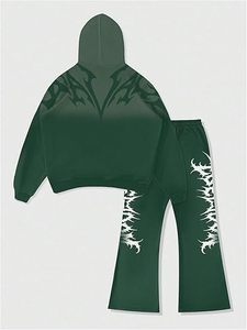 Conjunto Deportivo de Otoño, Estilo Hip Hop, Sudadera con Capucha Bordada de Manga Larga y Pantalones Deportivos de Diseño - Product Image 4