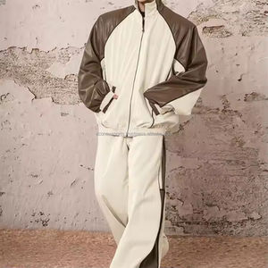 High Quality <b>Nylon</b> Waterproof Windbreaker Oversized Tracksuit for Men Custom Embroidery Logo Lightweight Blank Contrast <b>Fabric</b> - Product Image 2