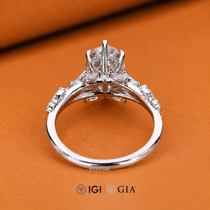 Anillo de compromiso de inspiración natural con diamante de laboratorio de 2 quilates de corte ovalado escalonado, anillo de diamante de corte antiguo, regalos de aniversario, anillo - Product Image 3