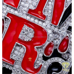 Luxury Moissanite <b>Custom</b> <b>Name</b> Pendant Cuban Link <b>Necklace</b> Iced 925 Silver Gold Plated Hip Hop Jewelry GIA Certified for Men - Product Image 5