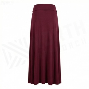 Elegant Women High Waist Floor Length Straight <b>Skirt</b> Solid Color Viscose <b>Chiffon</b> Soft Woven All Seasons Style - Product Image 2