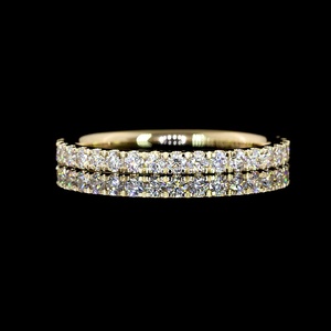 Anillo de Eternidad Apilable Delgado de Oro de 14K con Diamantes de Laboratorio Redondos Certificados por IGI de 0.38 CT, con Engaste Compartido, para Mujer, Joyería Fina de Lujo - Product Image 1
