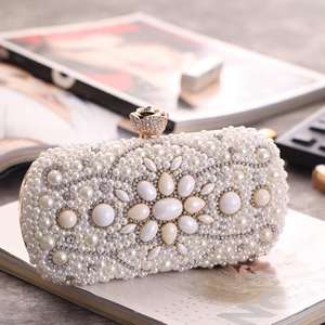 Modern Indian Embroidered Lightweight Square Clutch <b>Bag</b> for Bridesmaids Wedding Jewelry Pouch Elegant Party Gift <b>Bag</b> From India - Product Image 4