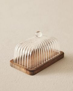 Glass Dome <b>Cake</b> <b>Stand</b> with Wooden Base Hemisphere Shape Reusable Dessert Display Cover for Cupcakes Pastries Small <b>Cakes</b> Bread - Product Image 2