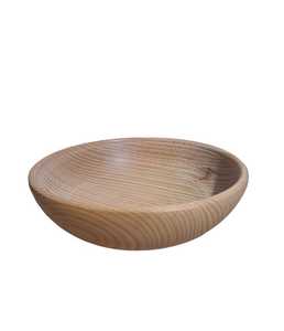 Bol de service en bois fait main au design minimaliste, non traité, en bois naturel, conçu pour le service des aliments - Product Image 1