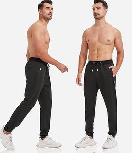 Lightweight Men's Mid Waist Eco-Friendly Waterproof 100% Cotton Fleece <b>Jogger</b> Pants Drawstring Closure <b>Zip</b> <b>Pocket</b> Casual Autumn - Product Image 5
