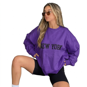 Sudadera de Cuello Alto Estampada para Mujer, Invierno, Mezcla de Poliéster/Algodón, Tejido de Felpa, Secado Rápido, Transpirable, Diseño Personalizado - Product Image 1