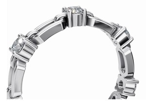 Anillo de Diamantes Matilda Everlinked en Oro de 9kt, 14kt o 18kt con Cinco Diamantes Cultivados en Laboratorio de 0.50 Quilates, Anillo de Aniversario o Boda - Product Image 4