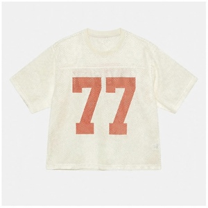 Custom Oversized Mesh Fan Jersey <b>Retro</b> Number Graphic Breathable Short Sleeve Unisex Sports Streetwear Supporter <b>Shirt</b> Wholesale - Product Image 5