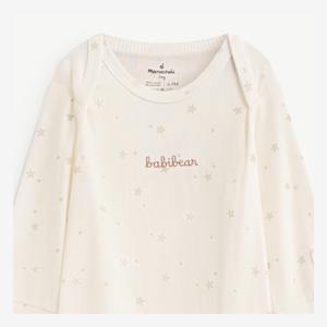 Body de Bebé de Manga Larga con Estampado de Estrellas y Cierre de Broches, en Lyocell y Spandex, para Recién Nacidos, Unisex, ODM Vietnam - Product Image 3