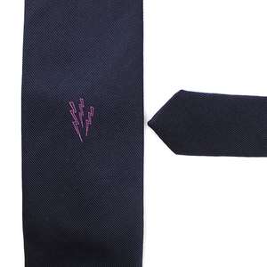 Cravate personnalisée en gros-grain jacquard tissé rose avec logo éclair, bleu marine, pour hommes d'affaires et clubs - Product Image 1