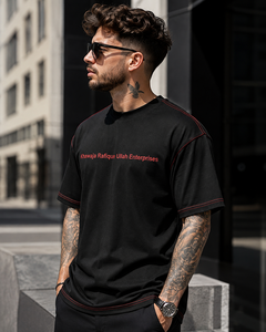 Camiseta de Hombre Khawaja Rafique Ullah Enterprises, Talla Grande, Color Granate, 100% Algodón, Manga Corta, Cuello Redondo, Casual, Lisa, de Secado Rápido - Product Image 3
