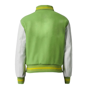 Saleh Enterprises Unisex Wool Leather Sleeve Varsity Bomber <b>Jacket</b> Streetwear Winter Windproof Eco-Friendly Anti-UV <b>Heated</b> High - Product Image 3